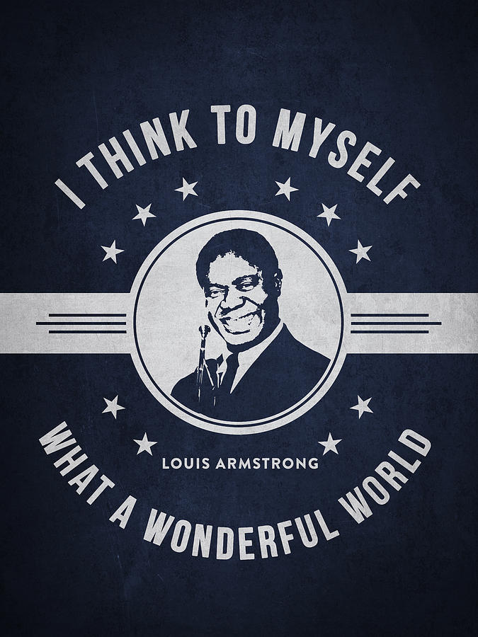 Louis Armstrong - Navy Blue Digital Art