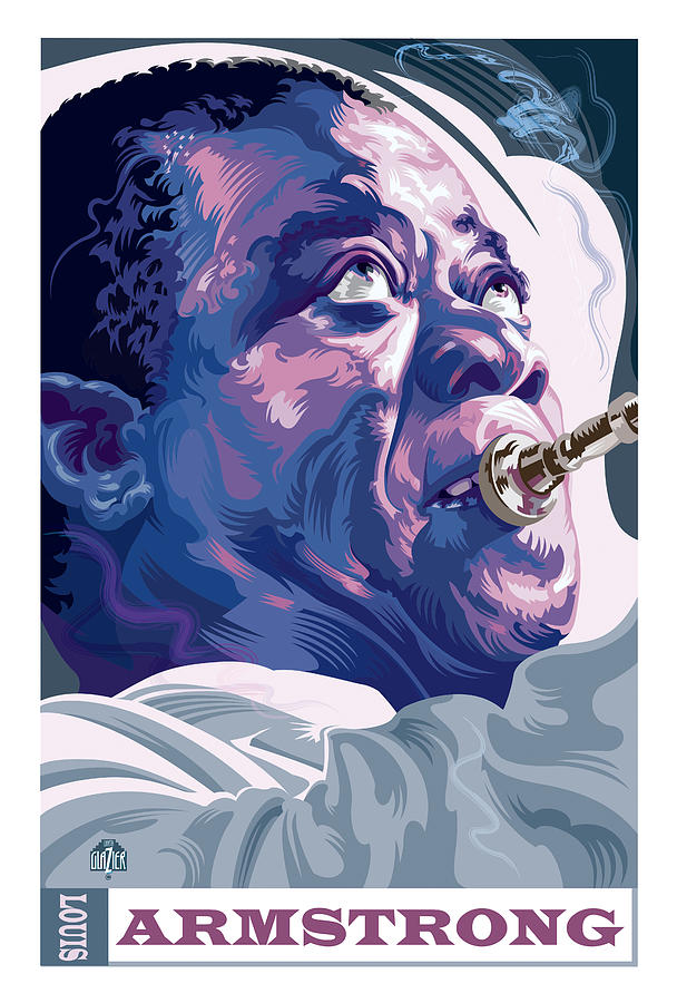 Louis Armstrong Portrait Digital Art by Garth Glazier