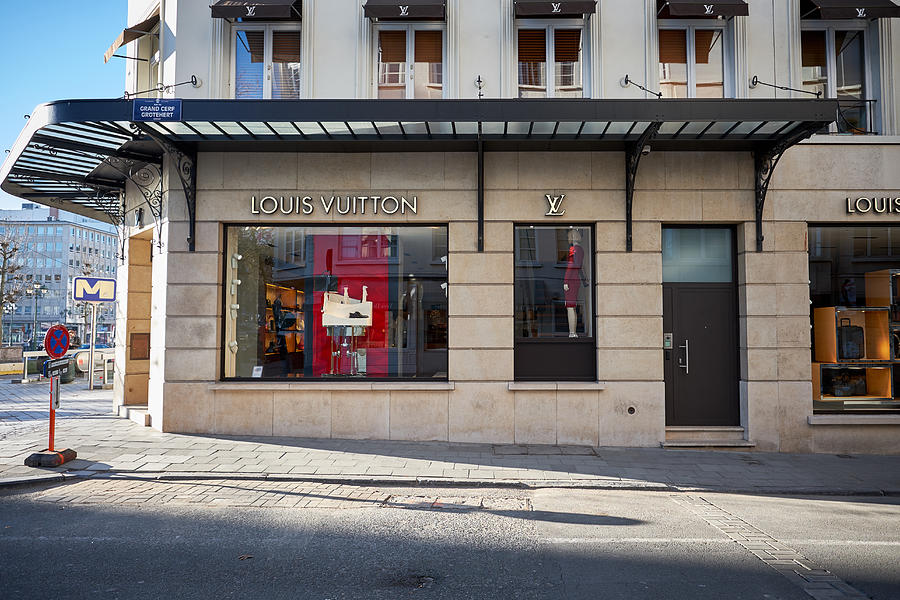 Louis Vuitton store window in Brussels Photograph by Francesco Cantone