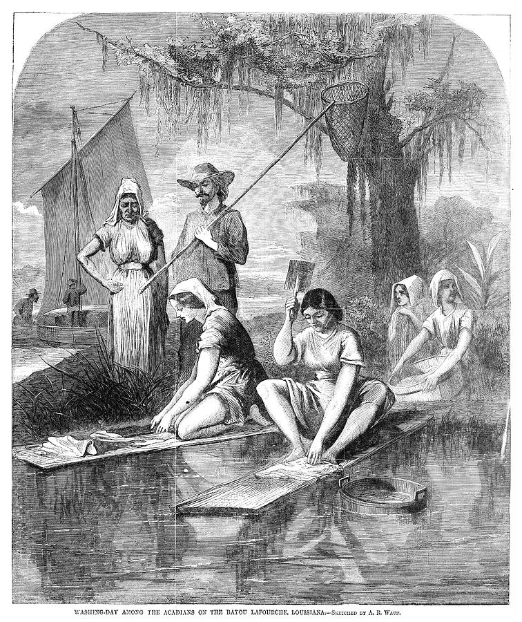 Louisiana Acadians, 1866 Drawing by Alfred R Waud
