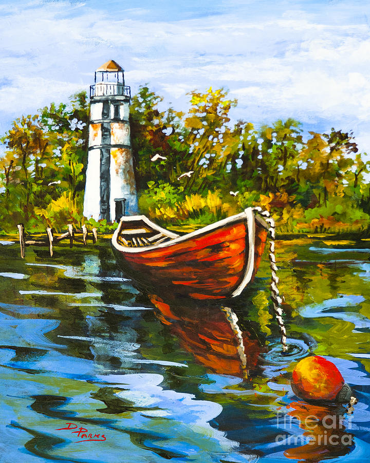 Louisiana Cypress Skiff Painting by Dianne Parks