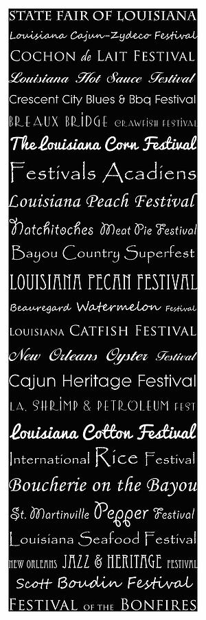 Louisiana Festivals Typography Photograph