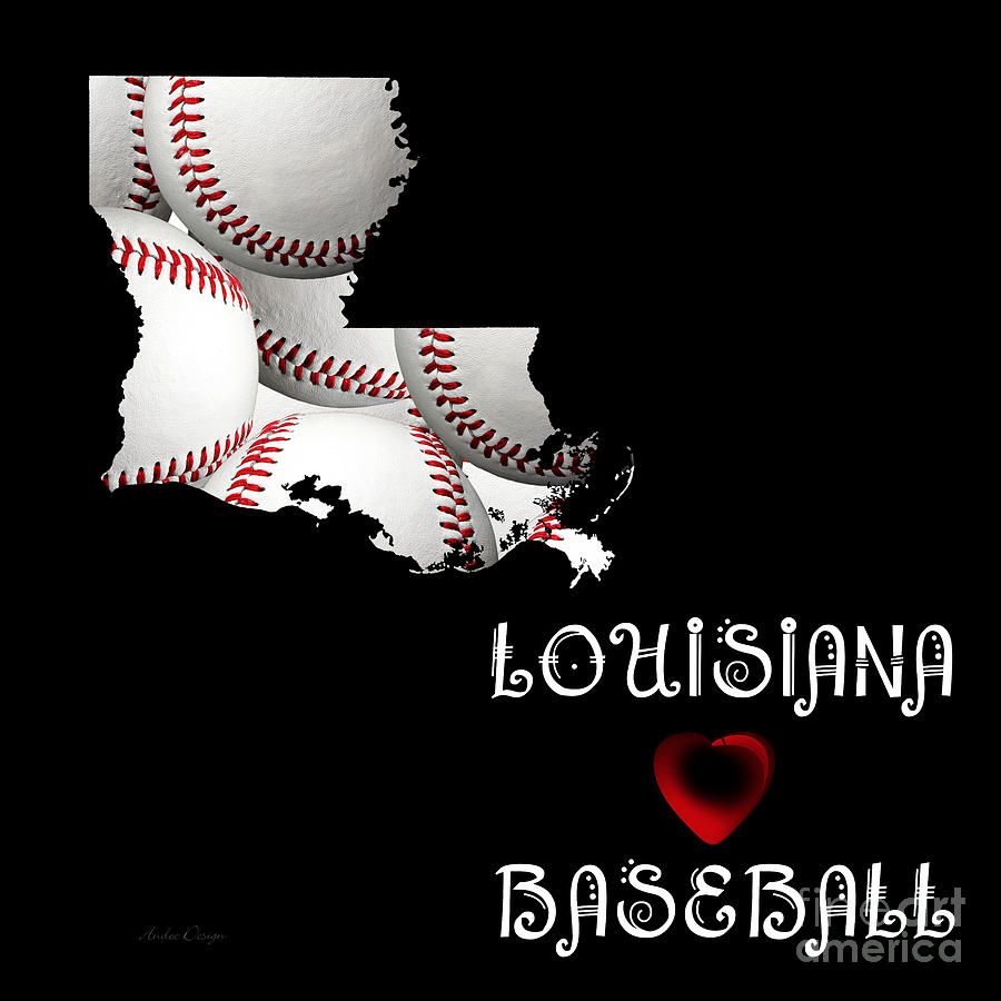 Louisiana Loves Baseball Digital Art by Andee Design