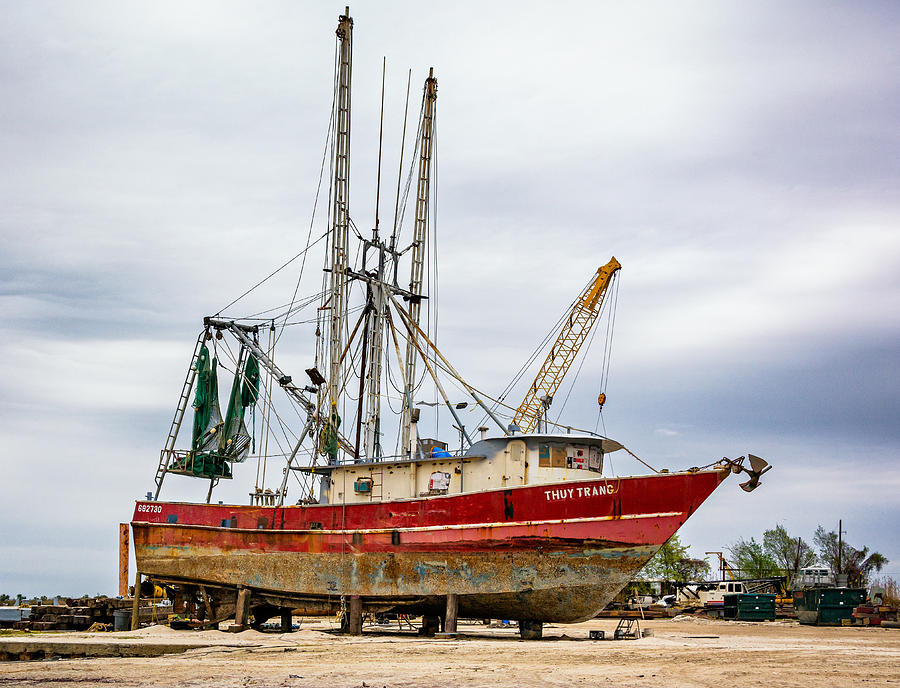 Boat Photograph - Louisiana Shrimp Boat by Steve Harrington