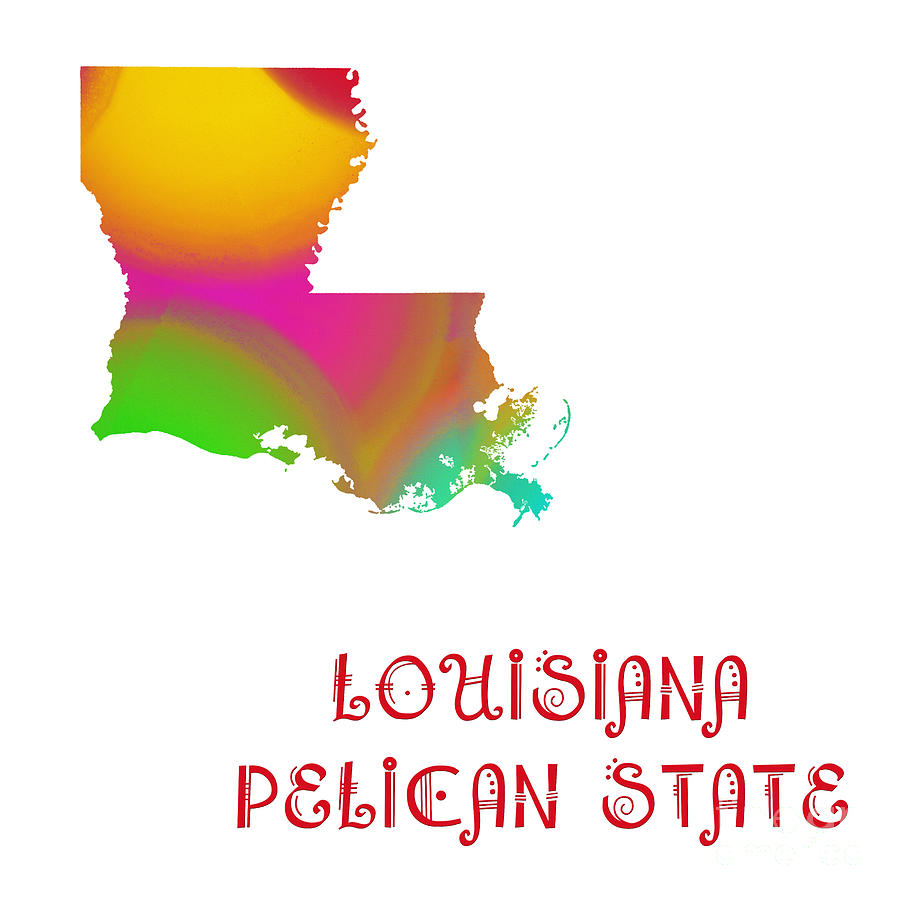 Louisiana State Map Collection 2 Digital Art by Andee Design