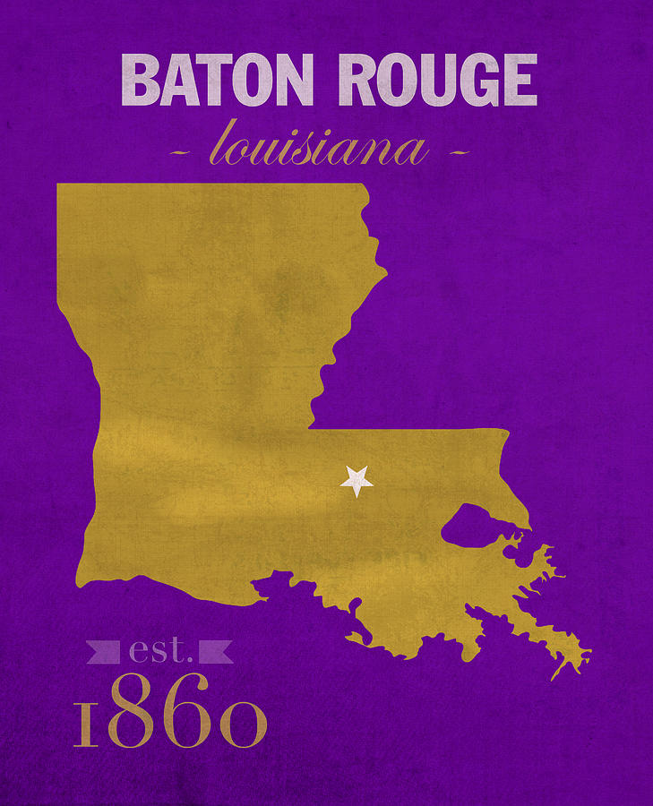 Louisiana State University Mixed Media - Louisiana State University Tigers Baton Rouge LA College Town State Map Poster Series No 055 by Design Turnpike