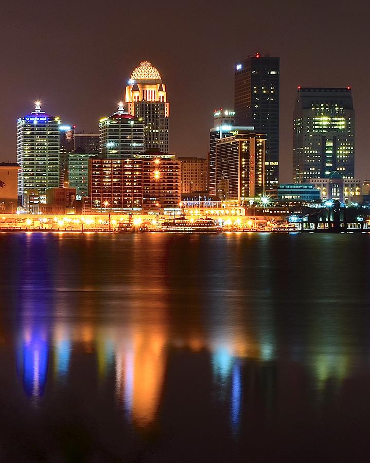 Louisville Photograph - Louisville at Night  by Frozen in Time Fine Art Photography