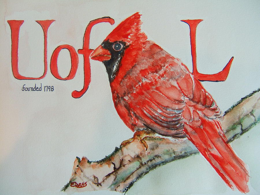 Cardinal Painting - Louisville Cardinal by Elaine Duras