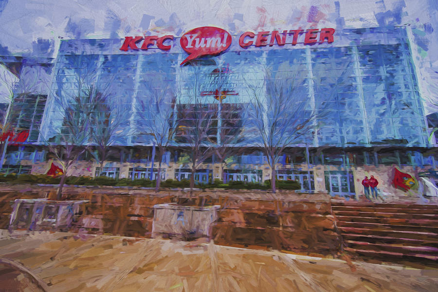 Louisville Photograph - Louisville Kentucky KFC Yum Center Digital Painting by David Haskett II