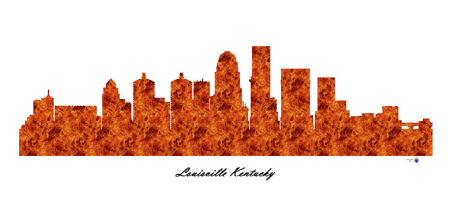 Louisville Kentucky Raging Fire Skyline Digital Art by Gregory Murray