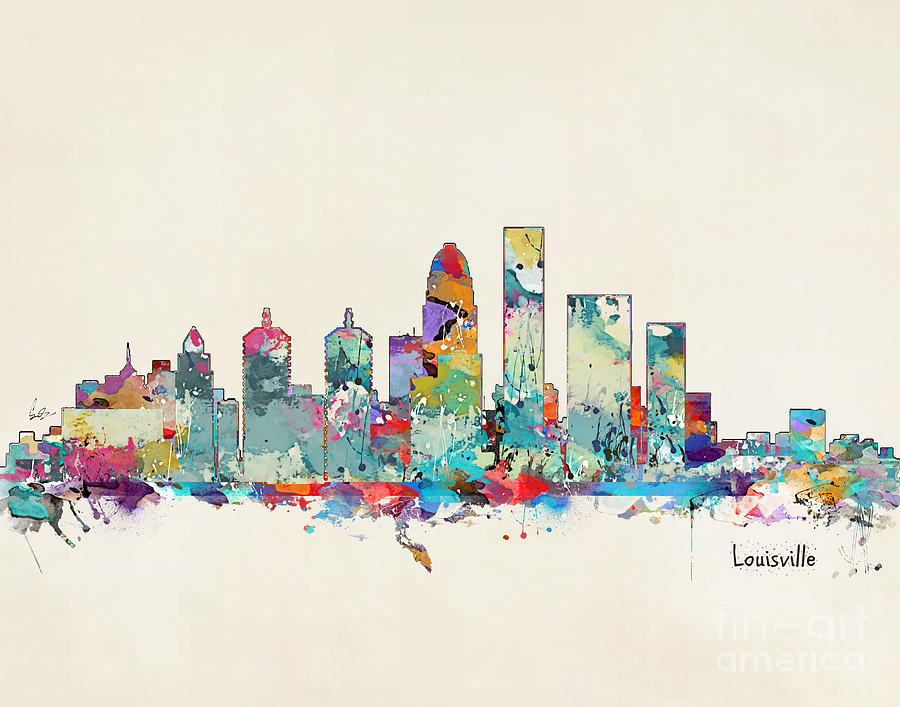 Skyline Painting - Louisville Kentucky Skyline by Bri Buckley