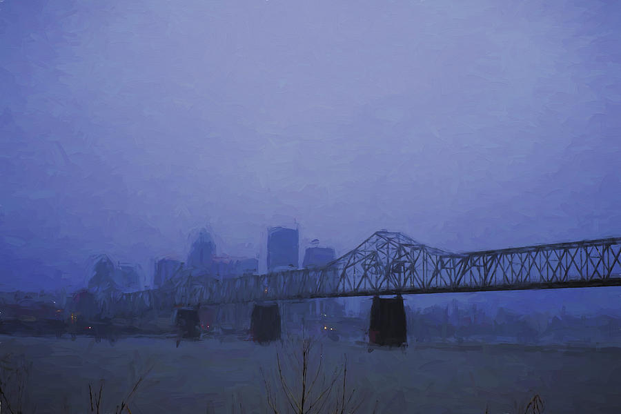 Louisville Kentucky Skyline Digital Painting Photograph by David Haskett II