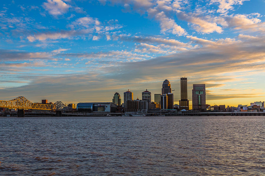 Louisville, KY skyline at sunset. Louisville, Kentucky Art Print