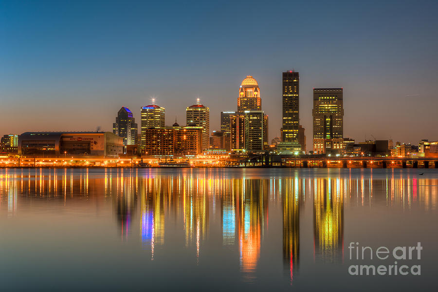 Louisville Skyline Morning Twilight I Photograph by Clarence Holmes