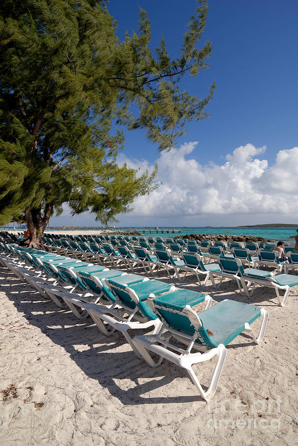 Beach Photograph - Lounge Chairs on the Beach by Amy Cicconi