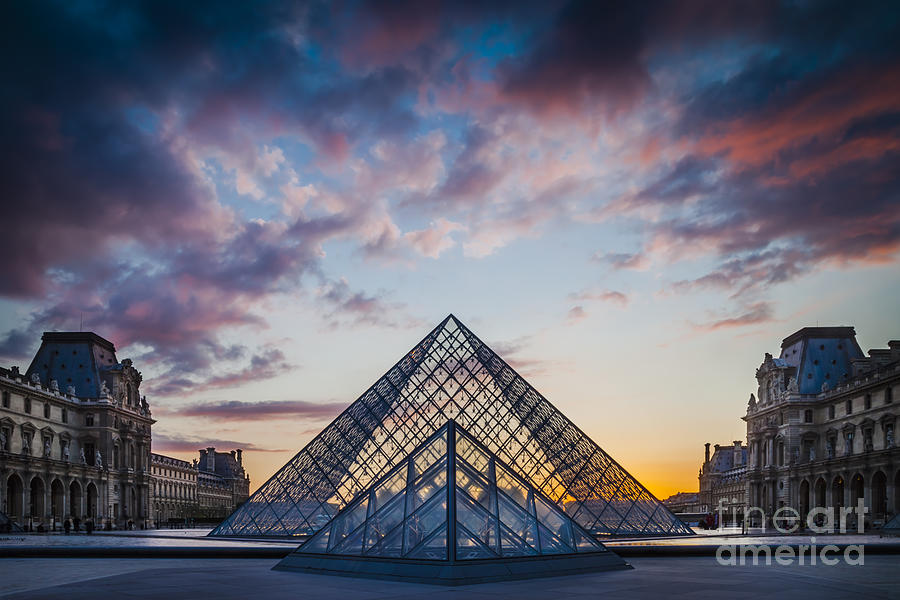 Musee du Louve Sunset - Paris France Photograph by Brian Jannsen