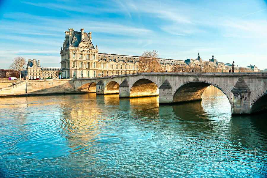Louvre Museum and Pont Royal - Paris  Photograph by Luciano Mortula