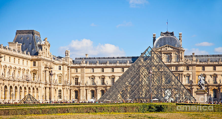 Louvre Museum and Pyramid Photograph by Liz Leyden