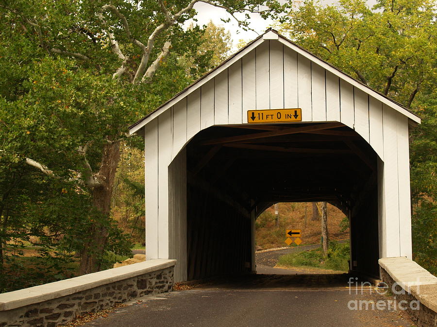 Architecture Photograph - Loux Bridge and Sharp Left - Bucks County  by Anna Lisa Yoder
