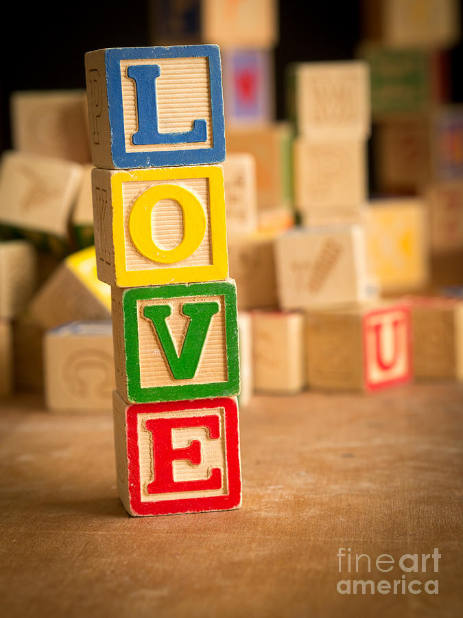 Toy Photograph - LOVE - Alphabet Blocks by Edward Fielding