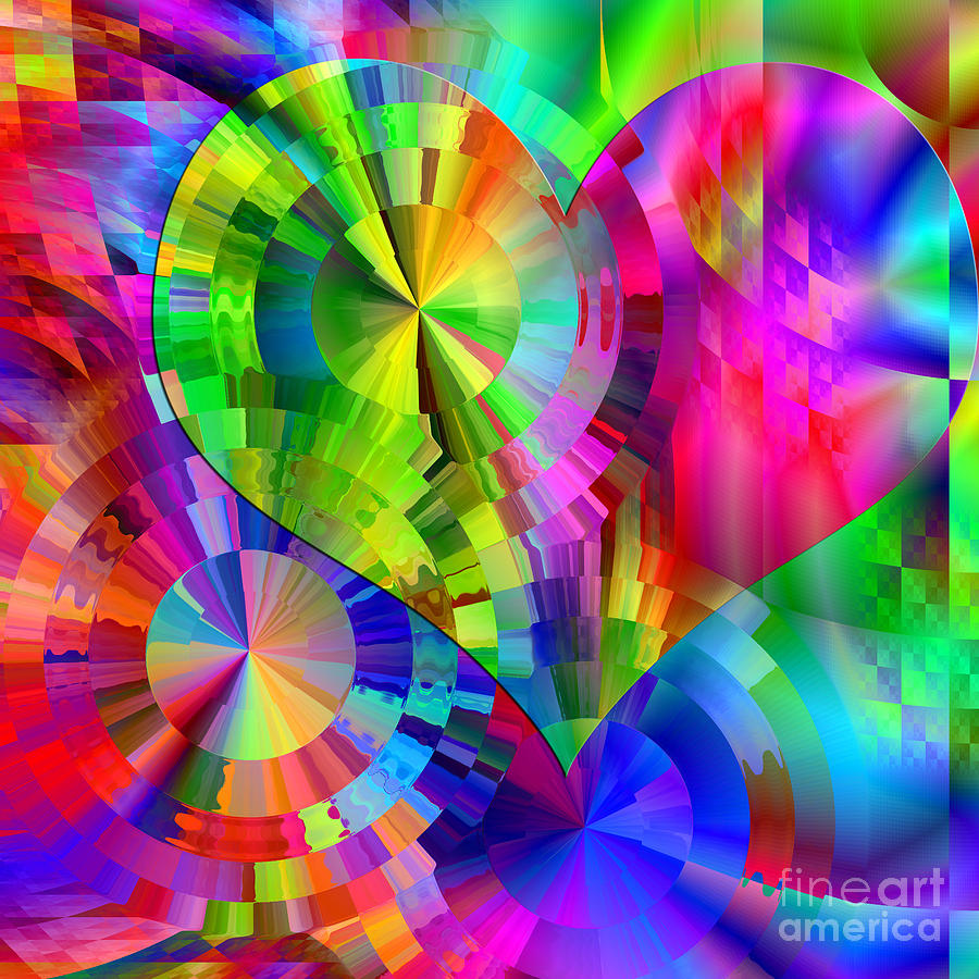Abstract Digital Art - Love and Happiness by Kristi Kruse