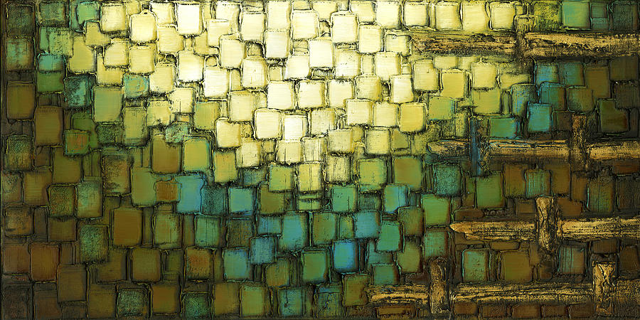 Abstract Painting - Rough Organic Abstract Mosaic  by Susanna Shaposhnikova