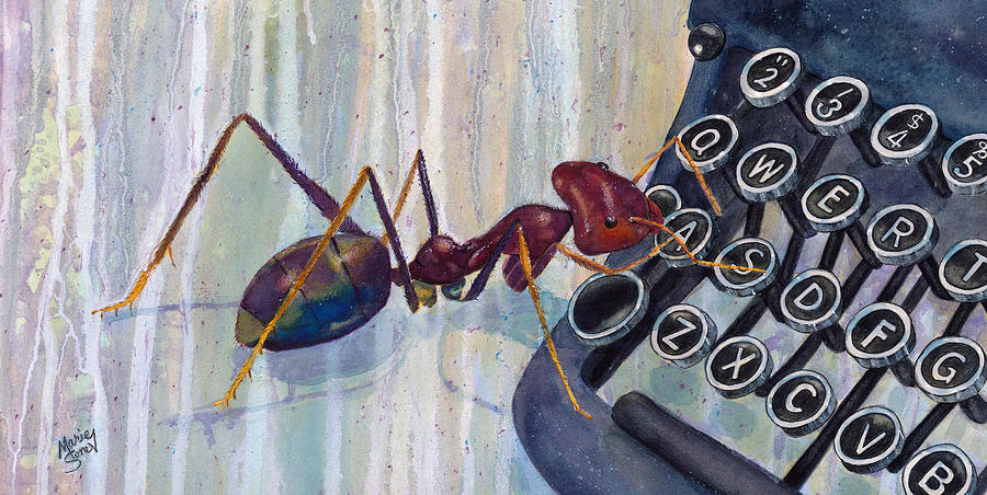 Ant Painting - A is for Ant by Marie Stone-van Vuuren