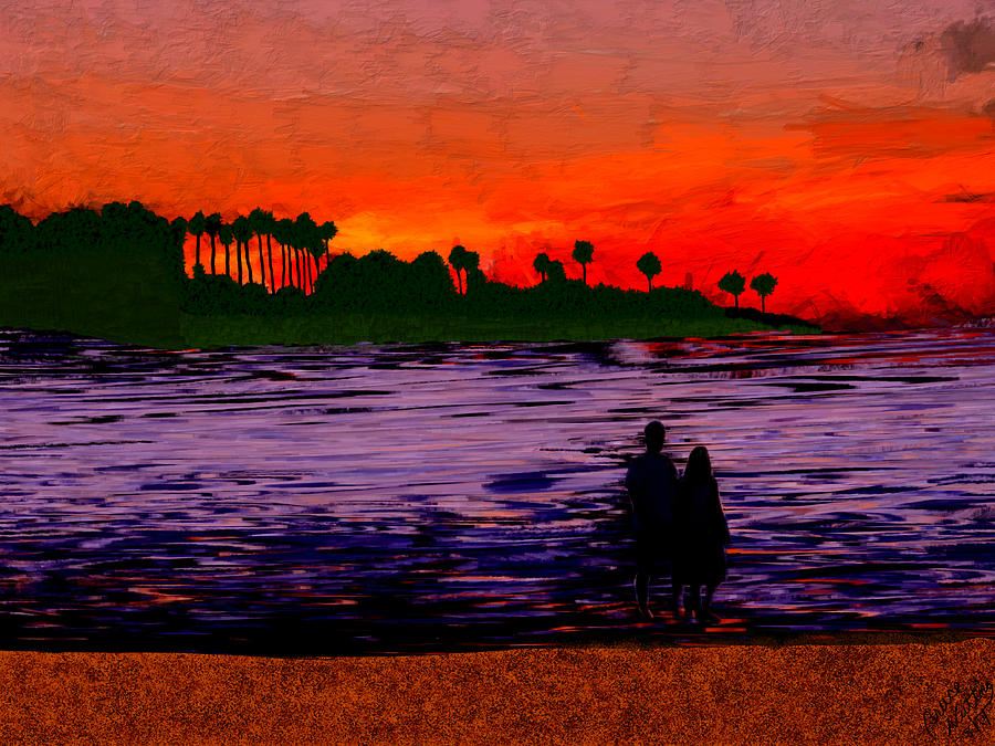 Sunset Painting - Love at Sunset by Bruce Nutting