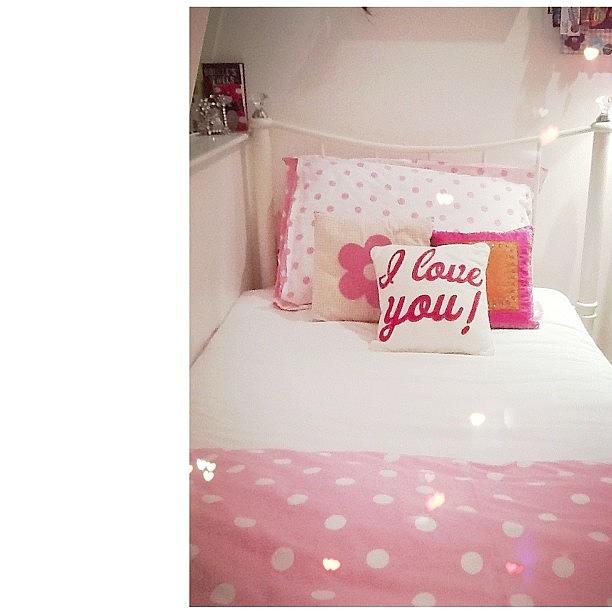 Bed Photograph - #love #bed #bedroom #cosy #pink by Amelia Shelbourne