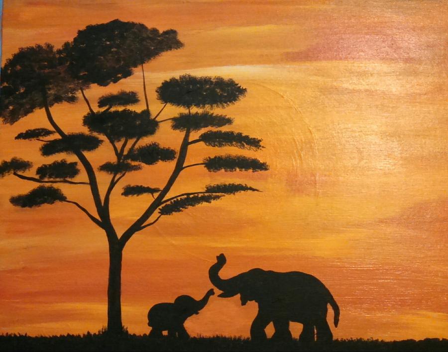 Africa Elephants Painting - Love Big by Tammy Cote