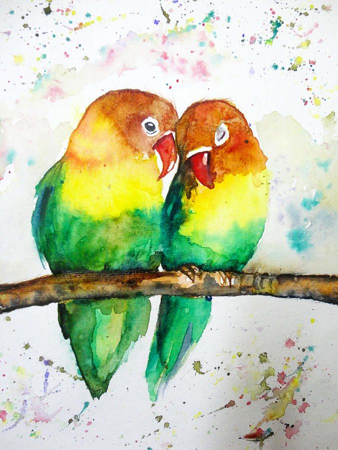 Love Birds Painting by Charu Jain
