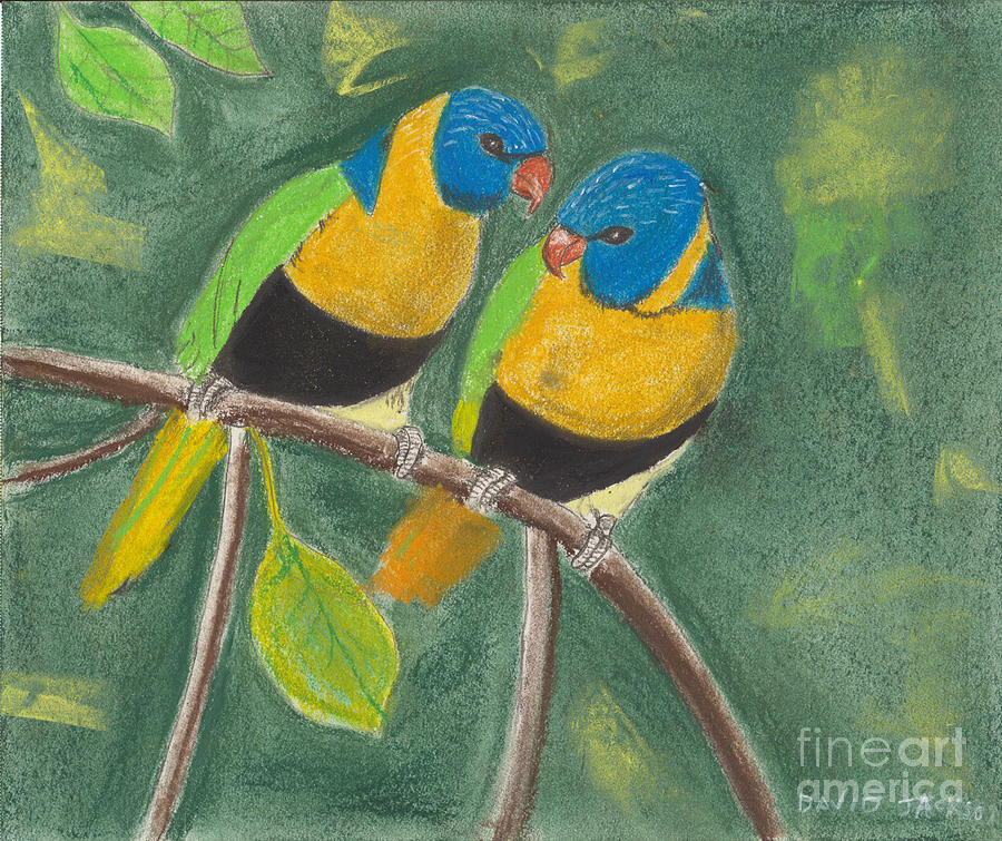Love Birds Pastel by David Jackson