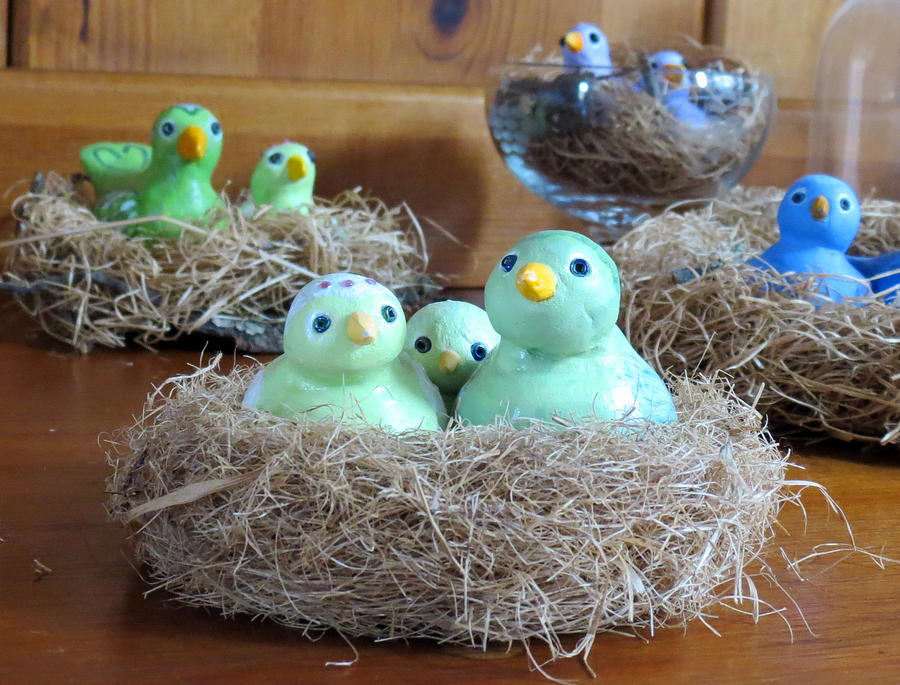 Love Birds In Nests Sculpture By Laura Pallatin - Pixels