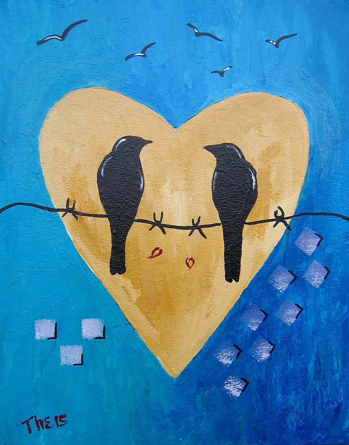 Love Birds Painting by Suzanne Theis