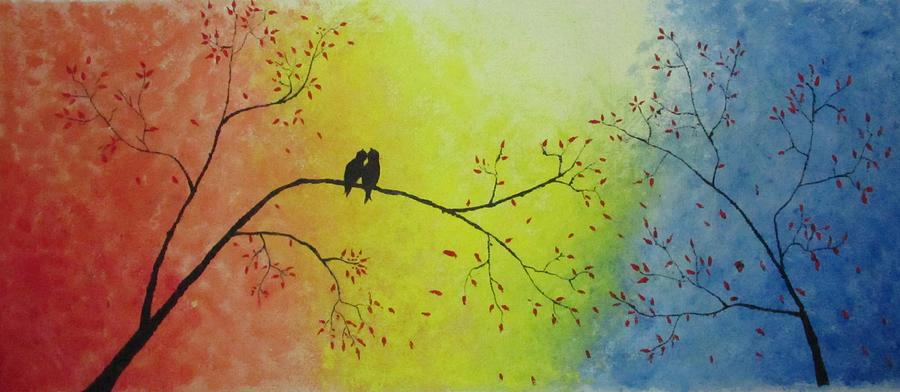 Abstract Painting - Love Birds by Vinayak Patukale Abstract Painting - Love Birds by Vinayak Patukale