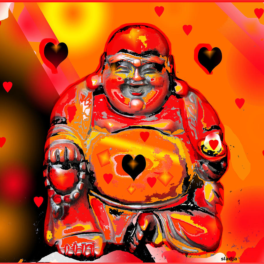 Love Buddha  Digital Art by Sladjana Lazarevic