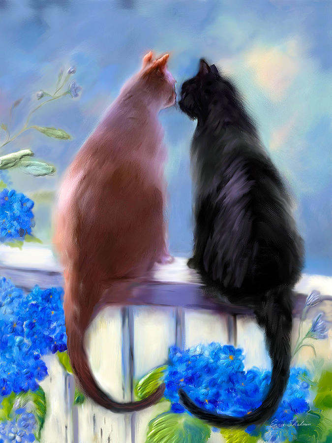 Cat Painting - Love Buddies by Portraits By NC