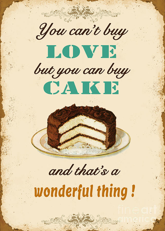 Love Cake Typography Digital Art by Jean Plout | Fine Art America