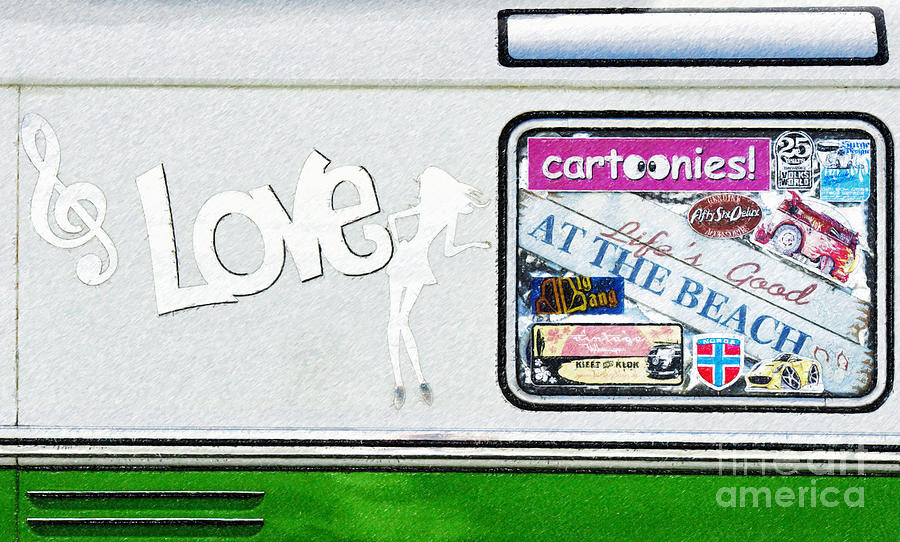 Transportation Digital Art - Love Campervans by Tim Gainey