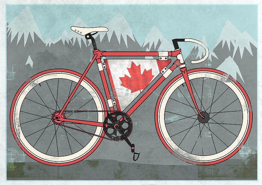 Bicycle Digital Art - Love Canada Bike by Andy Scullion