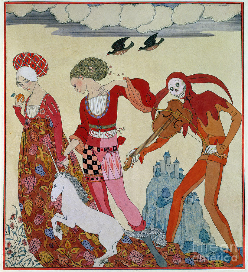 Love Desire and Death by Georges Barbier Painting by Georges Barbier