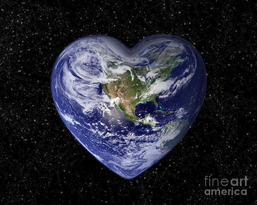 Space Photograph - Love earth by Delphimages Photo Creations