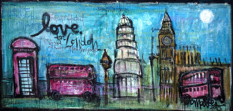 Love for London Painting by Laurie Maves ART