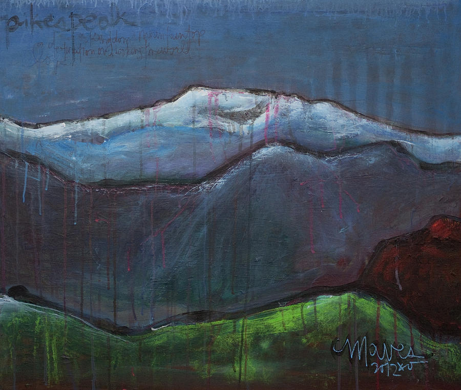 Love for Pikes Peak Painting by Laurie Maves ART
