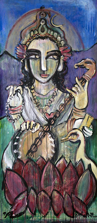 Love For Saraswati Painting by Laurie Maves ART