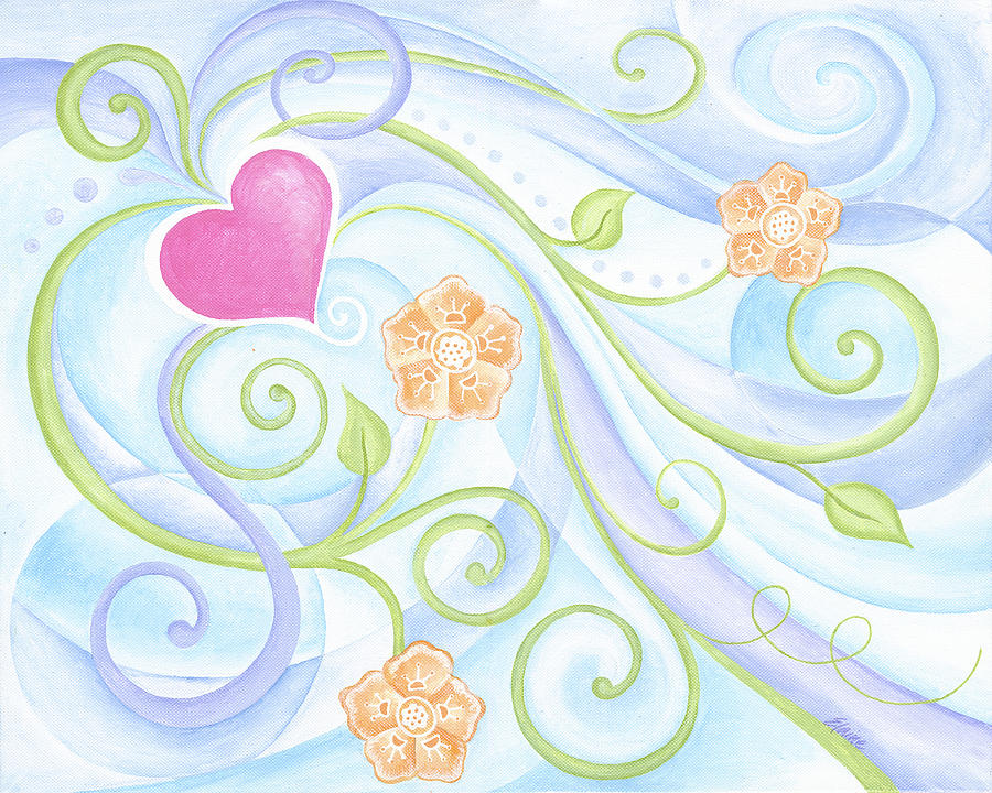 Heart Painting - Love Garden II by Elaine Allen Heart Painting - Love Garden II by Elaine Allen
