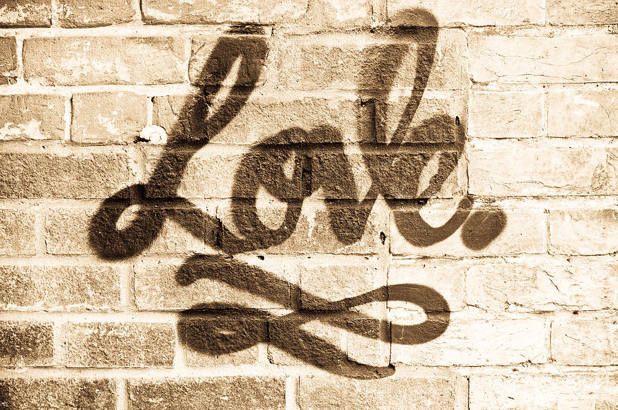 Pattern Photograph - Love graffiti by Tom Gowanlock