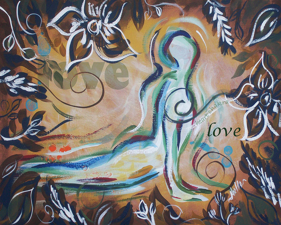 Love Painting - Love - heart chakra by Noelle Rollins