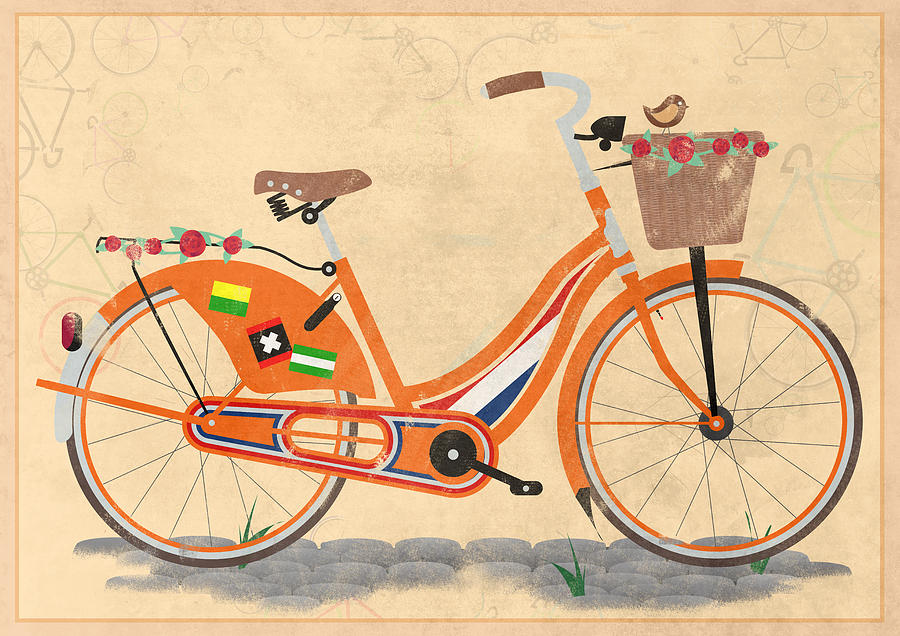 Bicycle Digital Art - Love Holland Love Bike by Andy Scullion