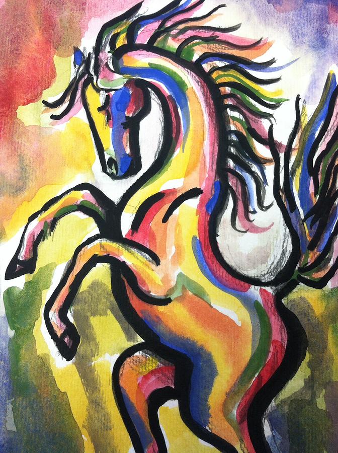 Love horse  Painting by Hae Kim